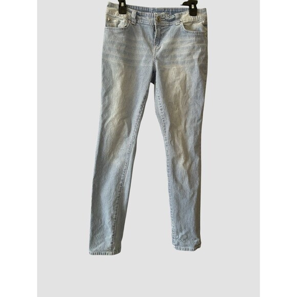 Inc Denim Striped Skinny Jeans Women’s Size 4 Light Wash - Picture 1 of 7